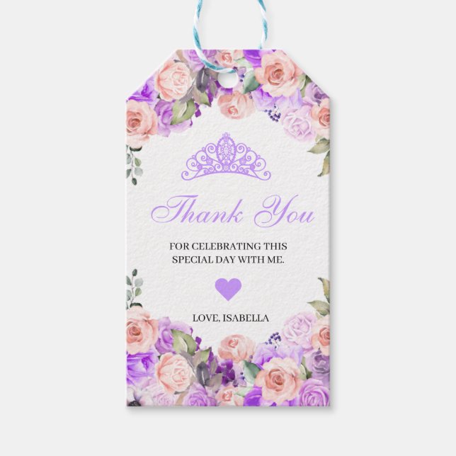 Pink & Lila Floral Vielen Dank für Ihre Geschenke  Geschenkanhänger (Vorderseite)
