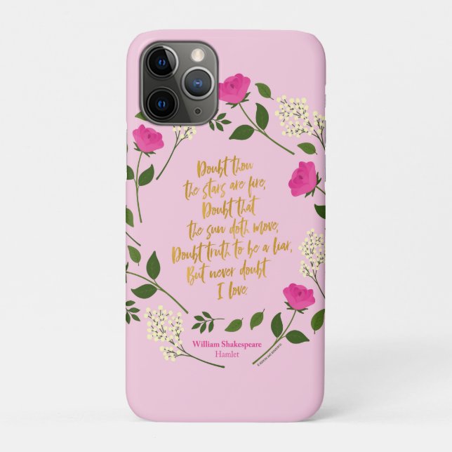 Pink Lila Floral William Shakespeare Case-Mate iPhone Hülle (Rückseite)