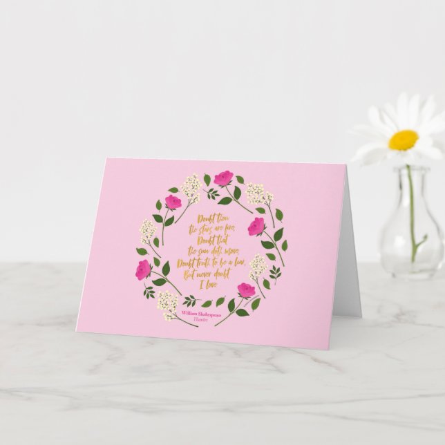 Pink Lila Floral William Shakespeare Karte (Kleine Pflanze)