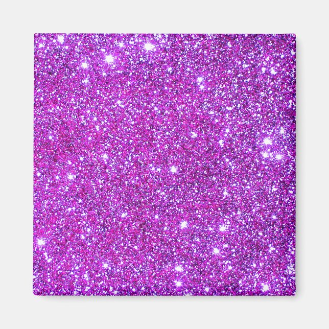 Pink Lila Funkelnd Glam Glitzer Designer Magnet (Vorne)