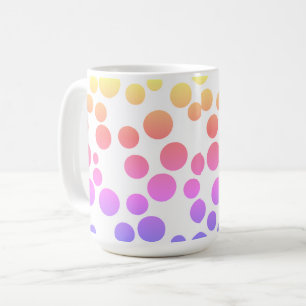 Pink-Lila-Gelb-Polka-Punkt Kaffeetasse