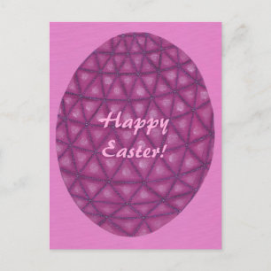 Pink Lila Geometric Happy Ostereier Postkarten