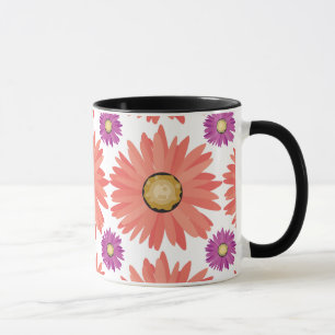 Pink Lila Gerber Daisy Blume Blumenmuster Tasse