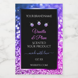 Pink Lila Glitzer Produktkennzeichnungen Diamonds  Lebensmitteletikett