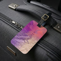 Pink Lila Gold Foil Glitzer Kalligrafie Script