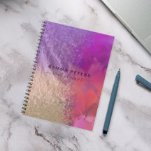 Pink Lila Gold Foil Glitzer Kalligrafie Script
