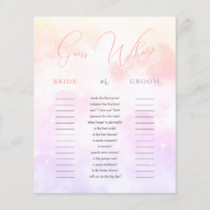 Pink Lila Guess Who Bridal Game