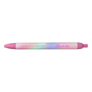 Pink lila holografische Monogrammnamenskripte Kugelschreiber