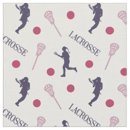 Pink/Lila Lacrosse Player-Muster Stoff