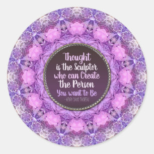 Pink Lila Mandala Bonita Kreativität Runder Aufkleber