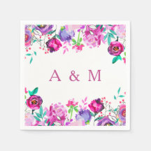 Pink Lila Mint Wasserfarbe Blume Hochzeit