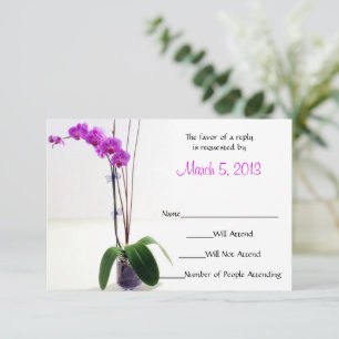 Pink Lila Orchideenkarte Floral UAWG Response Card RSVP Karte