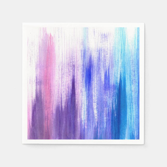 Pink Lila Paint Brush Pinselstriche Pinselstriche  Serviette (Vorderseite)