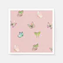 Pink Lila Pastel Butterfly Girl Babydusche