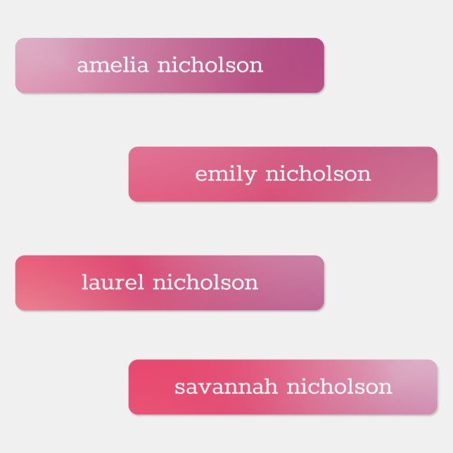 Pink Lila Pastell Ombre Gradient Wasserdicht Etiketten (Gruppe)
