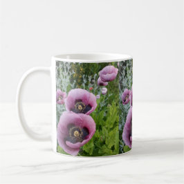 Pink Lila Poppies Mauve Lila Blume Kaffeetasse