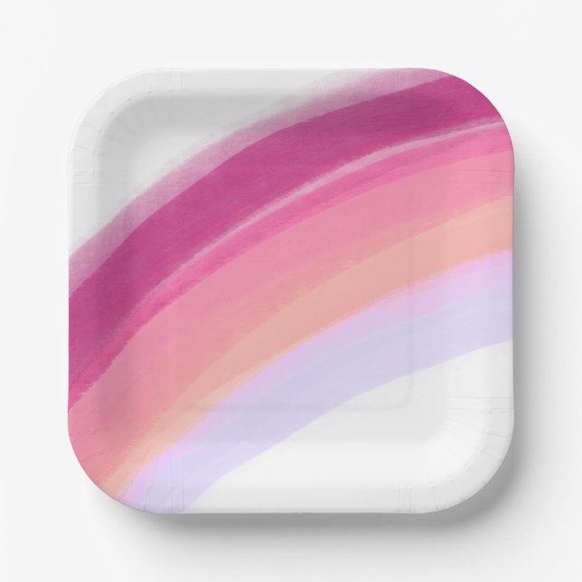 Pink Lila Rainbow Birthday Paper Teller (Vorderseite)