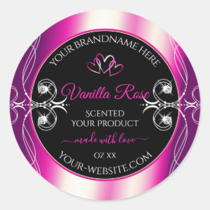 Pink Lila schimmernde Produktkennzeichnungen Diamo Runder Aufkleber