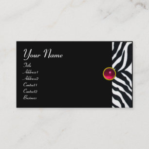 PINK, LILA SCHWARZ-WEISSE ZEBRA FUR MONOGRAM fuchs Visitenkarte