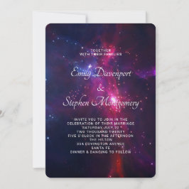 Pink & Lila Space Theme Hochzeit einladen Einladung