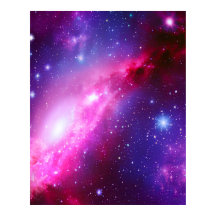 Pink Lila Spiralgalaxie Poster