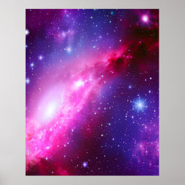 Pink Lila Spiralgalaxie Poster