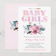 Pink Lila Twins Babydusche für Mädchen