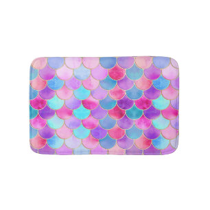 Pink, Lila und Aqua Mermaid-Muster Badematte