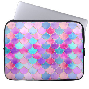 Pink, Lila und Aqua Mermaid-Muster Laptopschutzhülle