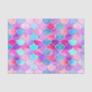 Pink, Lila und Aqua Mermaid-Muster Seidenpapier