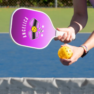 Pink lila verblasste doppelte Bauweise Anpassbarer Pickleball Schläger
