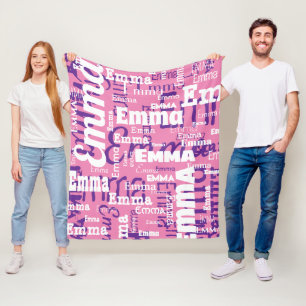 Pink Lila-weiße Bezeichnung Wiederholungstafpograf Fleecedecke