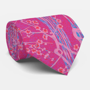 PINK LILAC BLAUE SAKURA BLUME Japanisch Krawatte