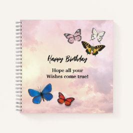 Pink Lilac Dreamy Ripped Butterfly Spiral Notebook Notizbuch