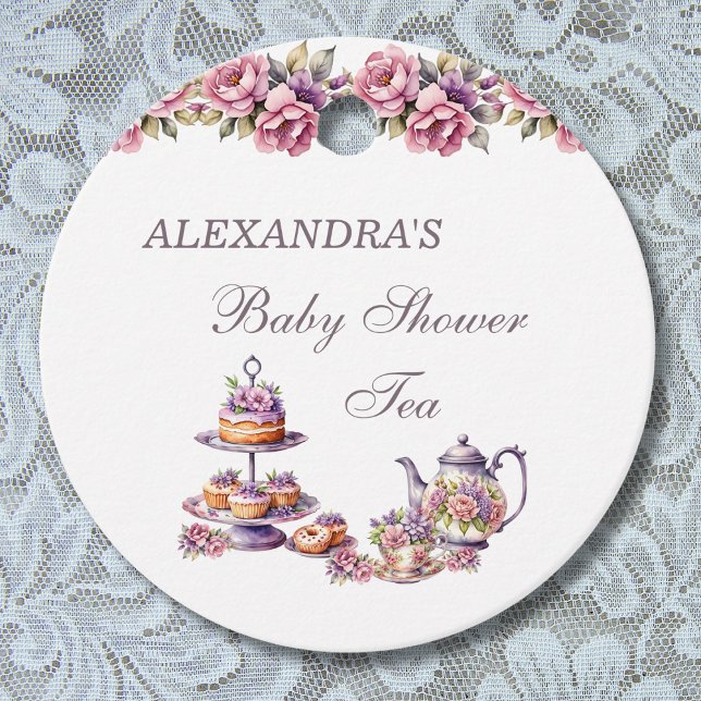 Pink Lilac Floral Tea Baby Dusche Danke Geschenkanhänger (Von Creator hochgeladen)