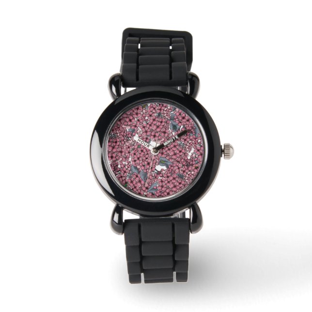 Pink Lilac Garten Armbanduhr (Vorderseite)