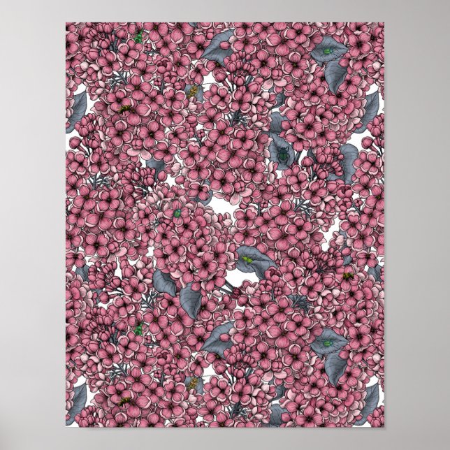 Pink Lilac Garten Poster (Vorne)