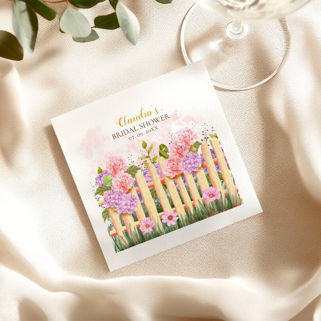 Pink Lilac Hydrangea Fresh Market Bridal Shower  Serviette (Von Creator hochgeladen)