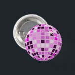 Pink Lilac Lila Retro Modernes Diskothek Ball Button<br><div class="desc">Tanz,  Tanz! Evergreen Disco Mirrorball Design für jede tanzende Königin. Disco Ball Illustration rosa ästhetische Wohngestaltung,  Party Produkte und Geschenke.</div>