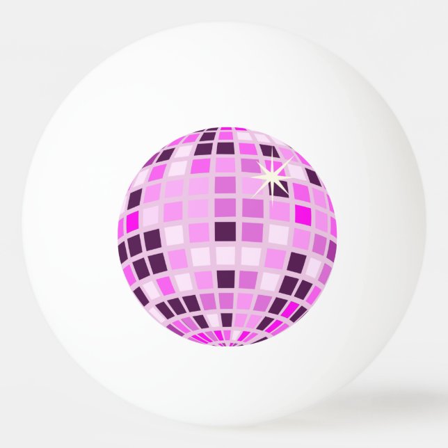 Pink Lilac Lila Retro Modernes Diskothek Ball Tischtennisball (Vorderseite)