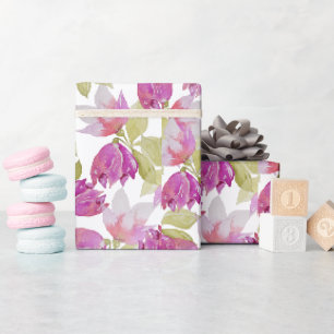 Pink Lilac Magnolia Blume Geschenkpapier