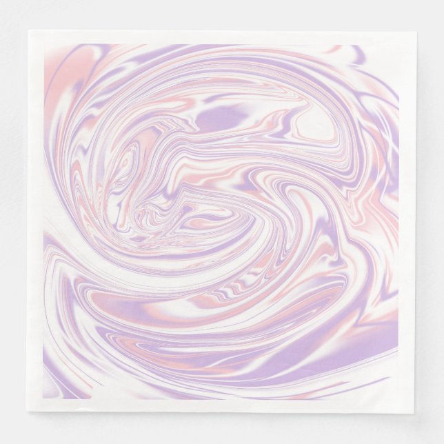 Pink Lilac Modernes Design aus Abstraktem flüssige Serviette (Vorderseite)