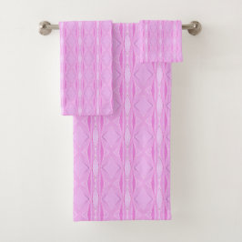 Pink Lilac und Magenta Diamond Geometric Badhandtuch Set