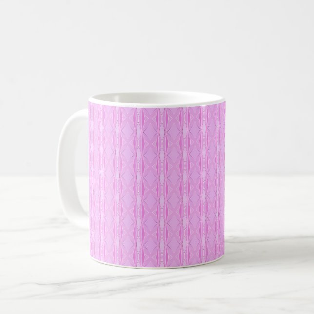 Pink Lilac und Magenta Diamond Geometrisches Muste Kaffeetasse (Vorderseite Links)