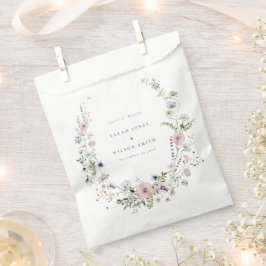Pink Lilac Wildblume Wreath Wedding Vielen Dank Geschenktütchen