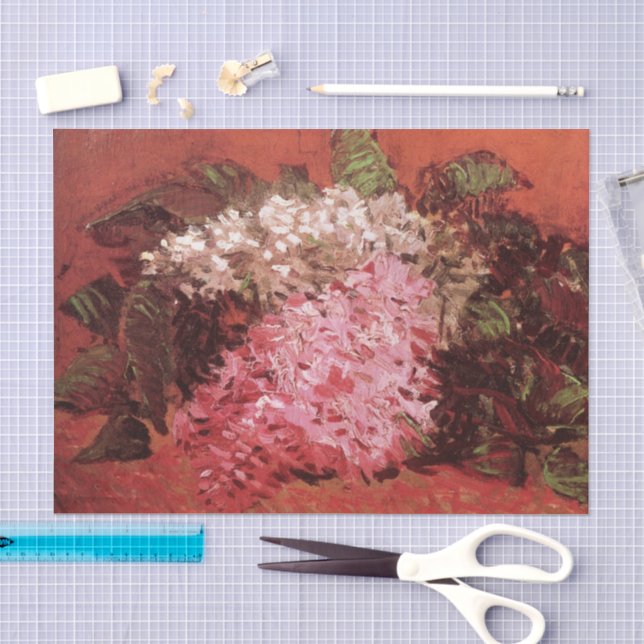 Pink Lilacs by Vincent van Gogh, Still Life Flower Seidenpapier (Handwerk)