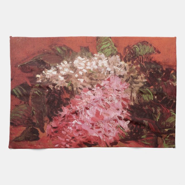 Pink Lilacs von Vincent van Gogh, Still Life Blume Geschirrtuch (Horizontal)