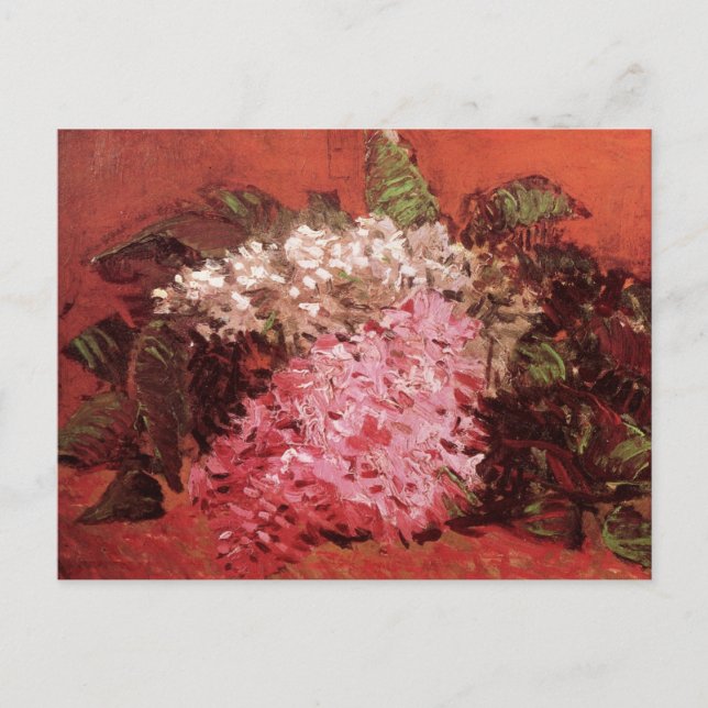 Pink Lilacs von Vincent van Gogh, Still Life Blume Postkarte (Vorderseite)