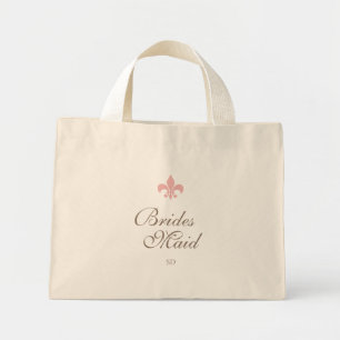 Pink Lilie Bridesmaid Initiale Mini Stoffbeutel