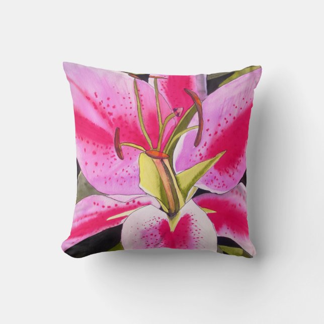 Pink Lilie Tenerife Kissen (Vorderseite)